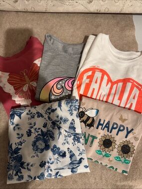 Graphic Tee Bundle - Butterfly, Rainbow, Heart & Floral Prints